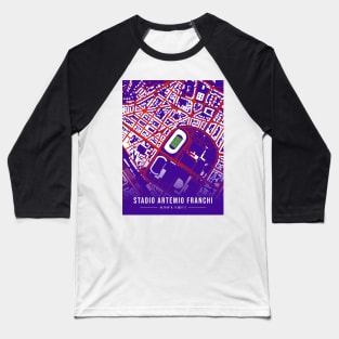 Stadio Artemio Franchi Map Design - Purple Baseball T-Shirt